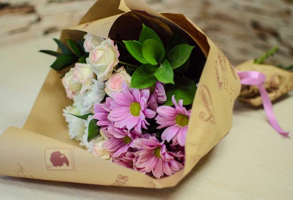 Букет цветов из: Розы и Хризантемы в Полетаево