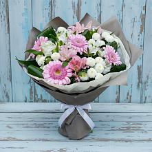 Букет цветов из:  Герберы, Альстромерии и Хризантемы в Полетаево