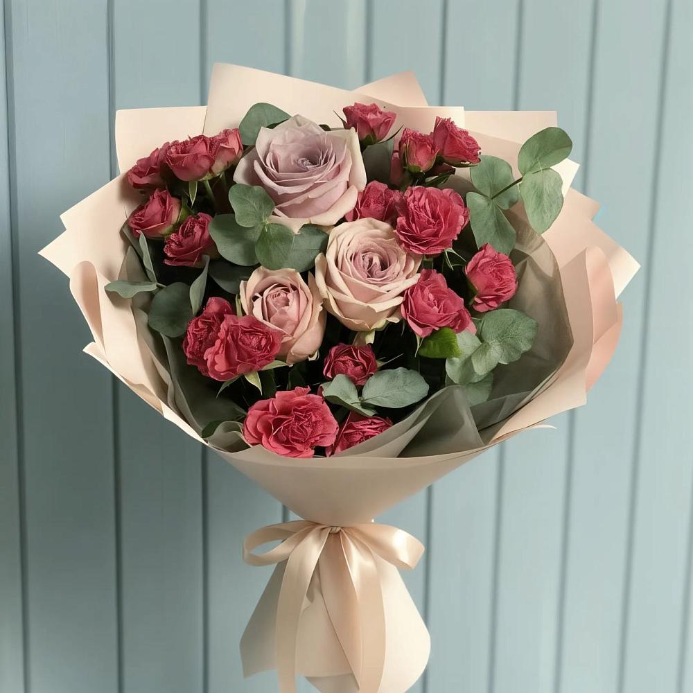 Букет цветов из: Гвоздики и Розы в Полетаево