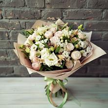 Букет цветов из:  Альстромерии, Розы и Хризантемы в Полетаево