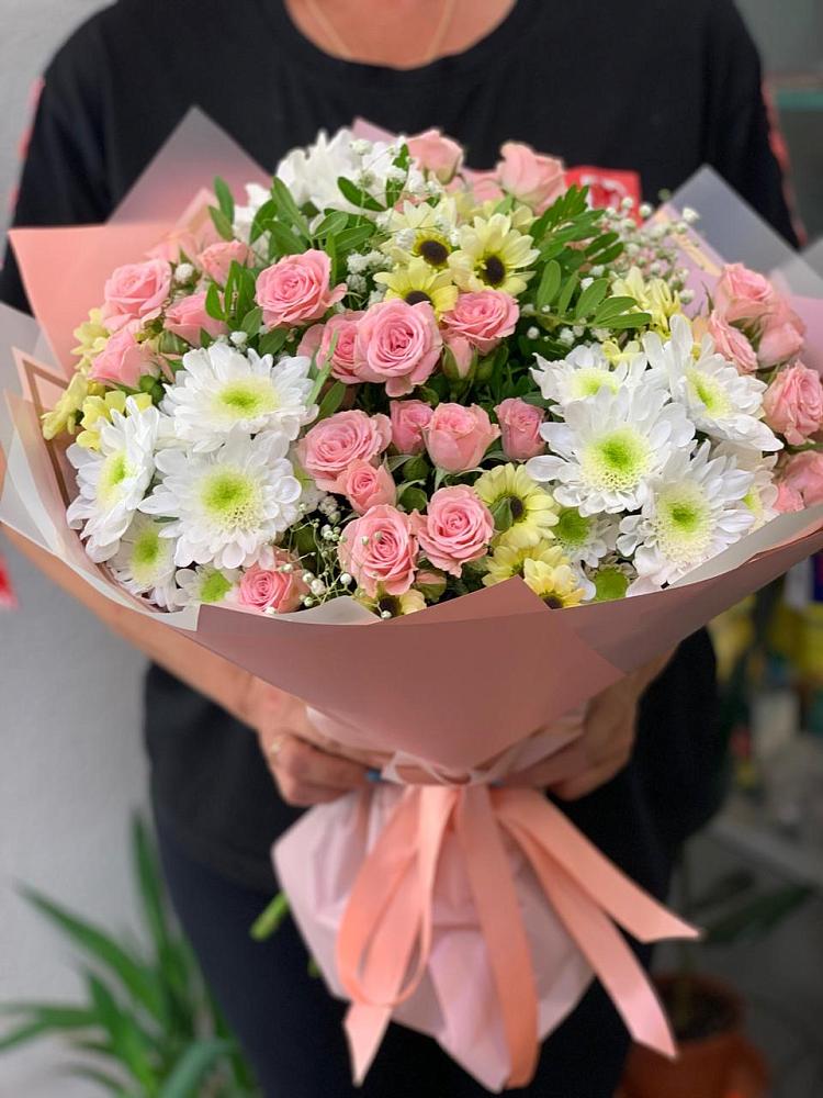 Букет цветов из: Розы и Хризантемы в Полетаево