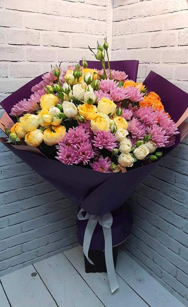 Букет цветов из: Хризантемы и Розы в Полетаево