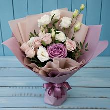 Букет цветов из:  Розы и Лизиантусы #REPLACE_PRED# Полетаево