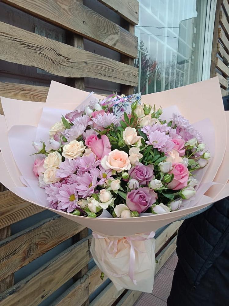 Букет цветов из: Розы и Хризантемы в Полетаево