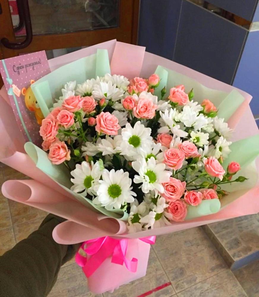 Букет цветов из: Розы и Хризантемы в Полетаево