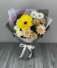 Букет цветов из:  Розы, Герберы и Хризантемы в Полетаево