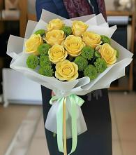 Букет цветов из:  Хризантемы и Розы #REPLACE_PRED# Полетаево