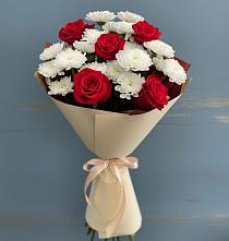Букет цветов из:  Розы и Хризантемы #REPLACE_PRED# Полетаево