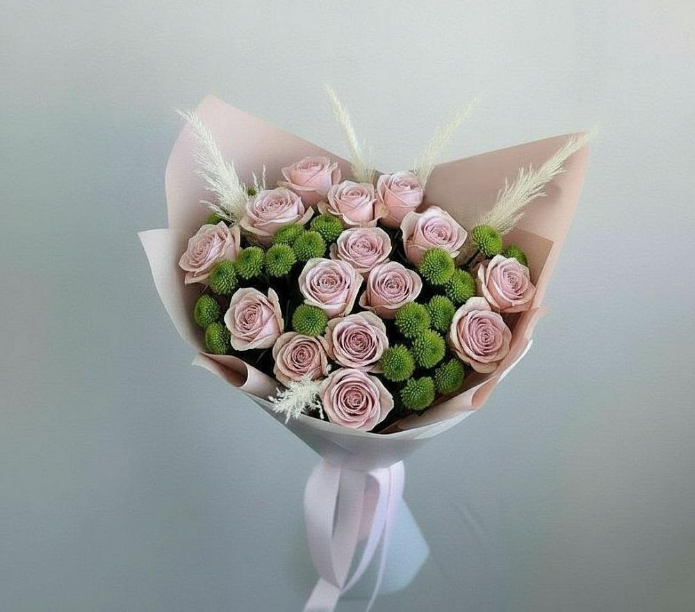 Букет цветов из: Розы и Хризантемы в Полетаево