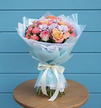Букет цветов из:  Хризантемы и Розы в Полетаево