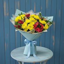 Букет цветов из:  Альстромерии и Хризантемы #REPLACE_PRED# Полетаево