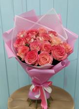 Букет 15 Розовых роз Равель в Полетаево